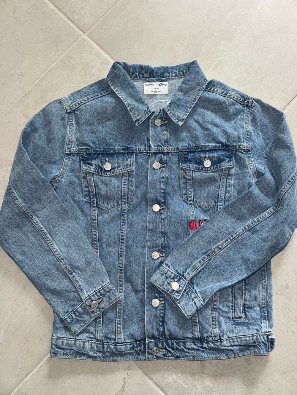 Old Navy x Disney Kids Blue Denim Jacket with Red Accent